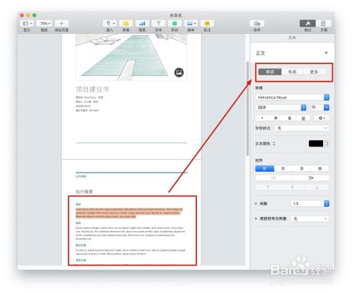 Pages文稿中的"项目建议书"模板如何使用