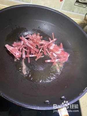 干煸蒜薹肉丝的做法