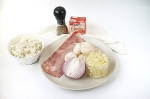 奶油蘑菇培根焗饭