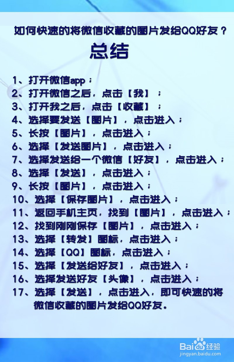 如何快速的将微信收藏的图片发给QQ好友?