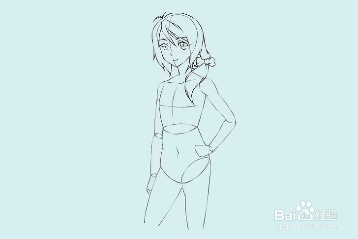 如何画一个可爱的漫画高中生少女