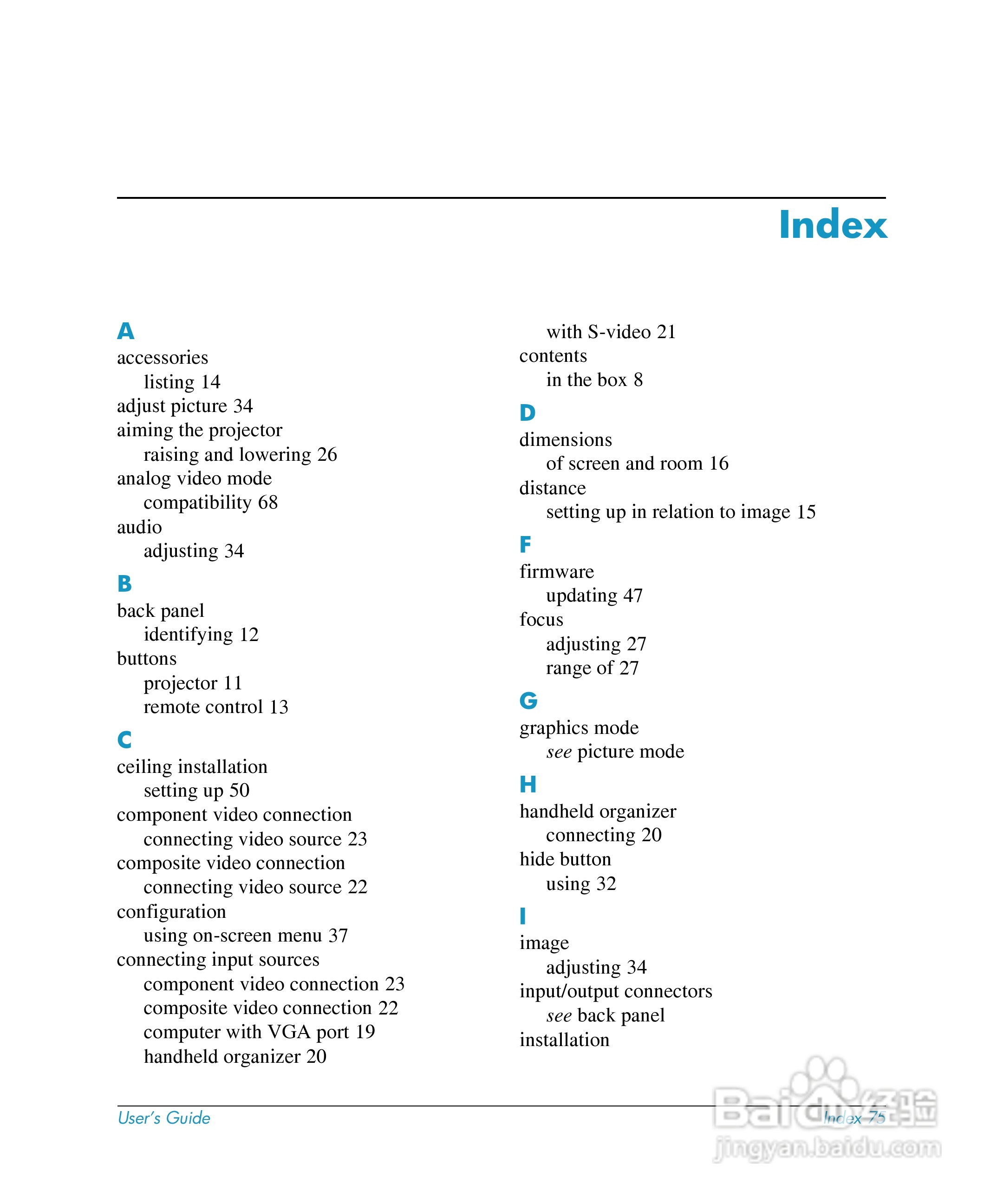 惠普(康柏) HP mp3220 Digital Projector投影机说明书:[8]
