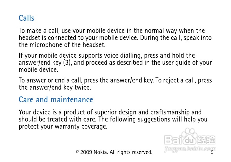 Nokia立体声耳机WH-800说明书:[1]