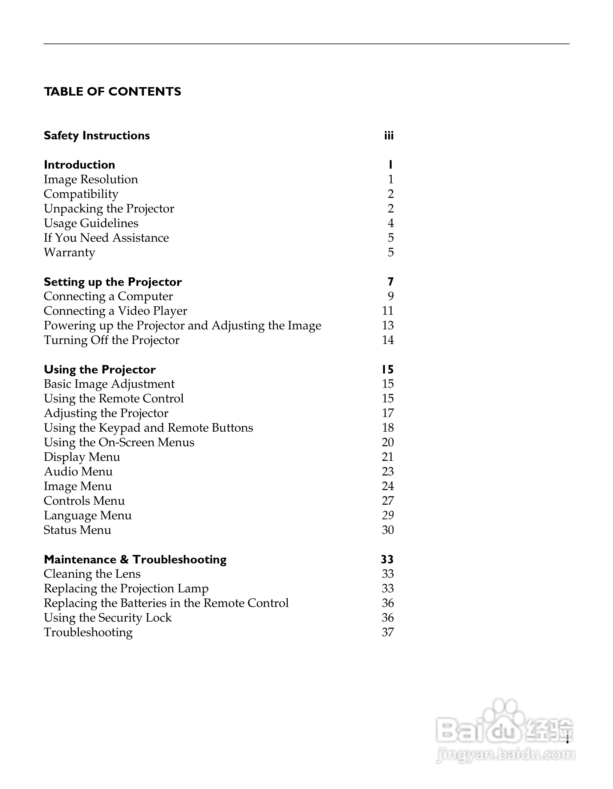 富可视 LP340投影机说明书:[1]