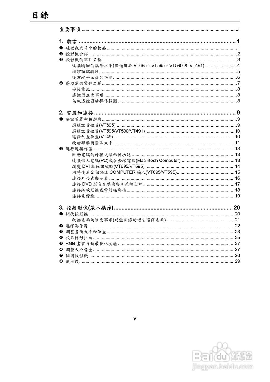 NEC VT695型投影机用户手册.:[1]