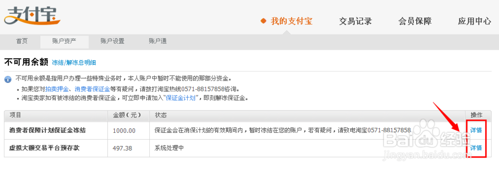 支付宝不可用余额在哪里看