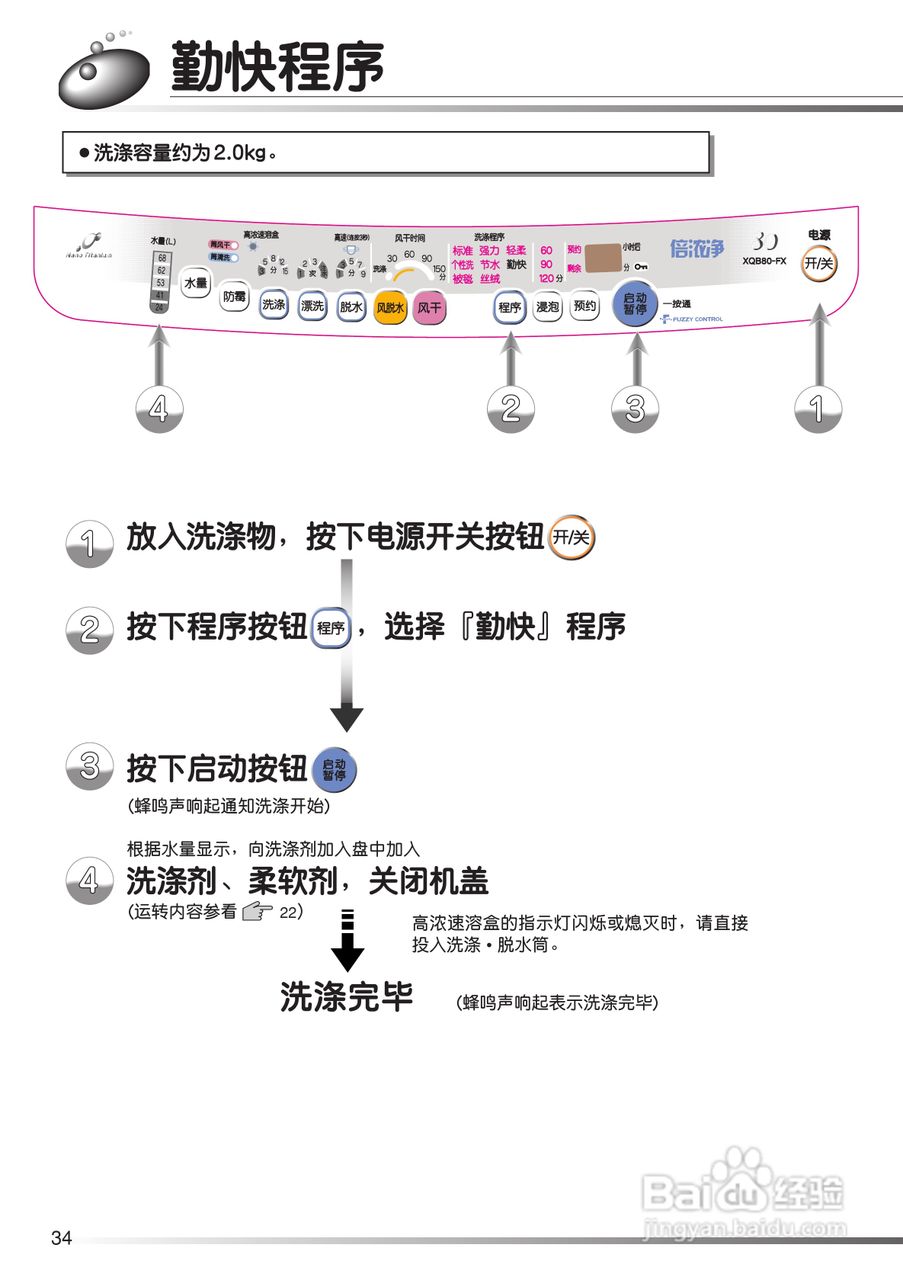 日立XQB80-FX冼衣机使用说明书:[4]