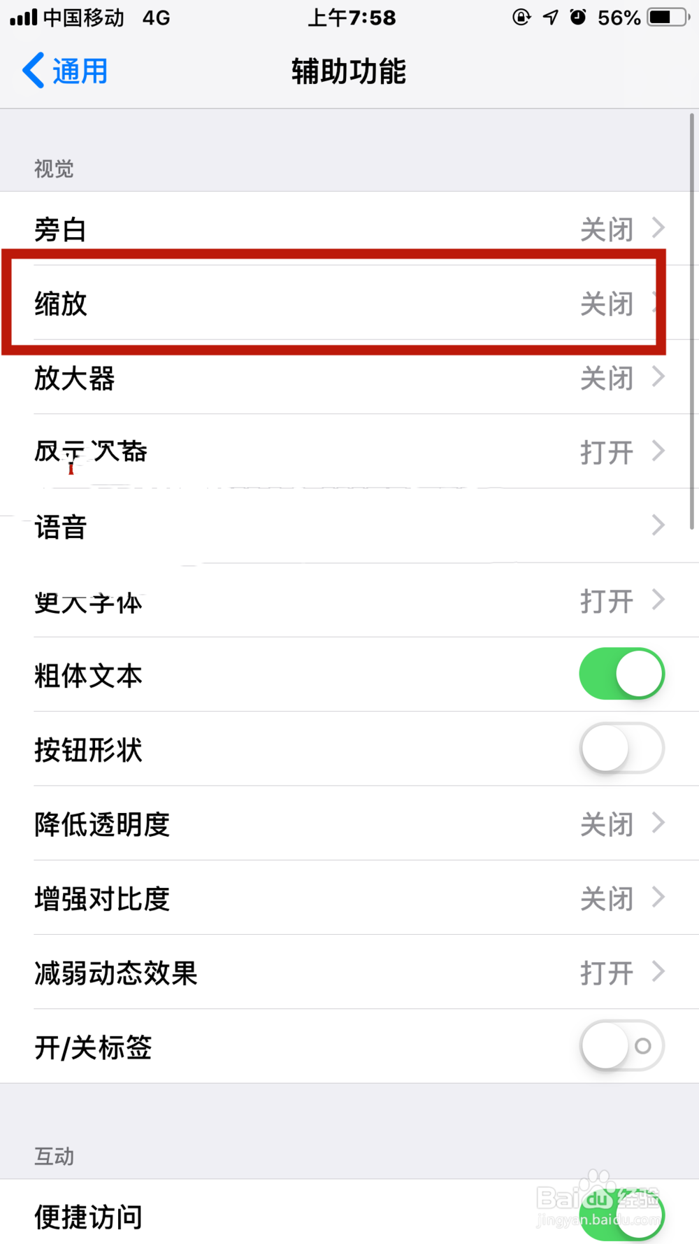 iPhone手机如何打开桌面放大器