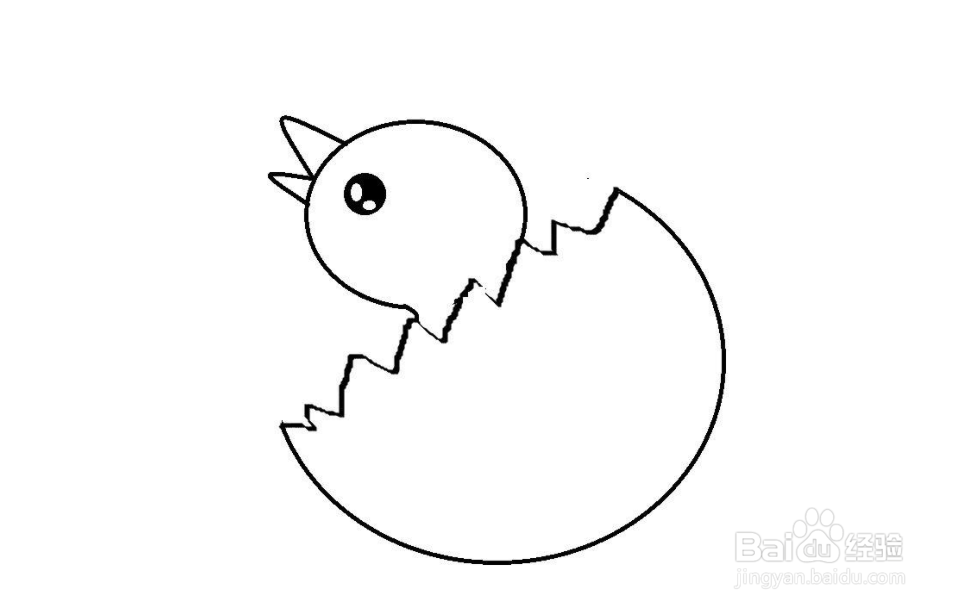 怎样画破壳的小鸡