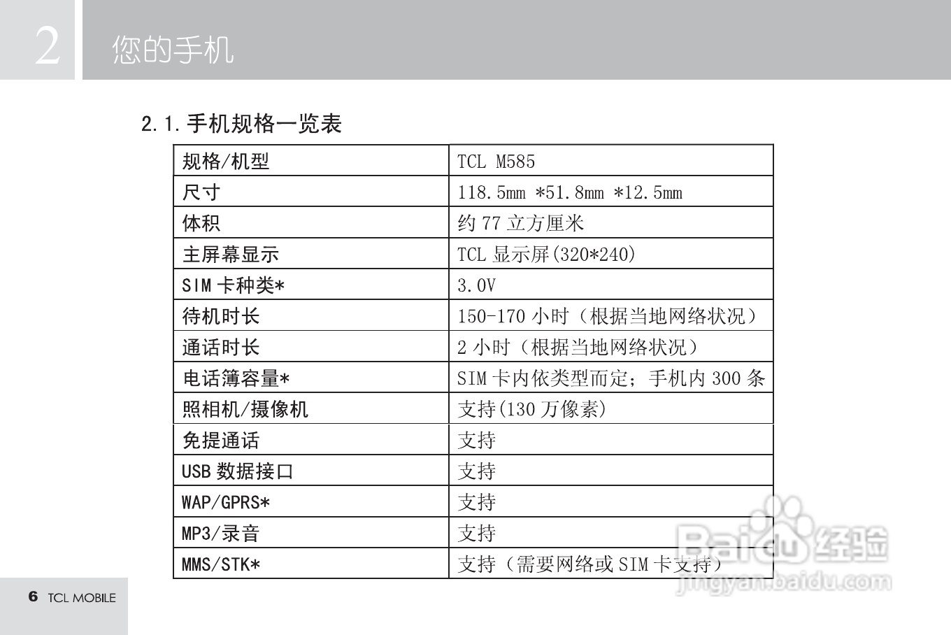 TCL M585手机使用说明书:[1]