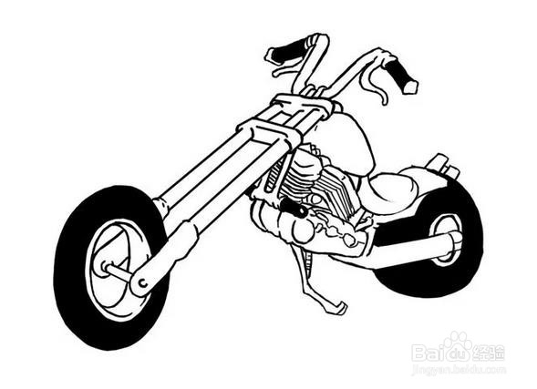 如何画摩托车