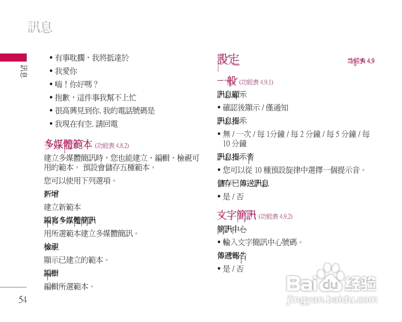 LG U8500手机使用说明书:[6]