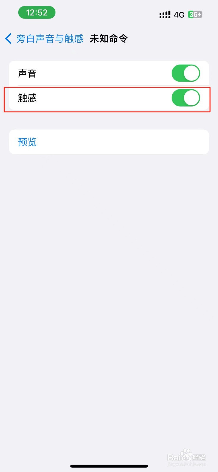 iPhone未知命令的旁白触感在哪里开启？