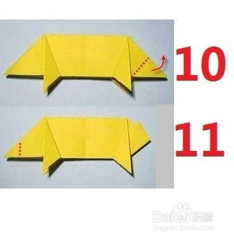 小猪模型手工折纸