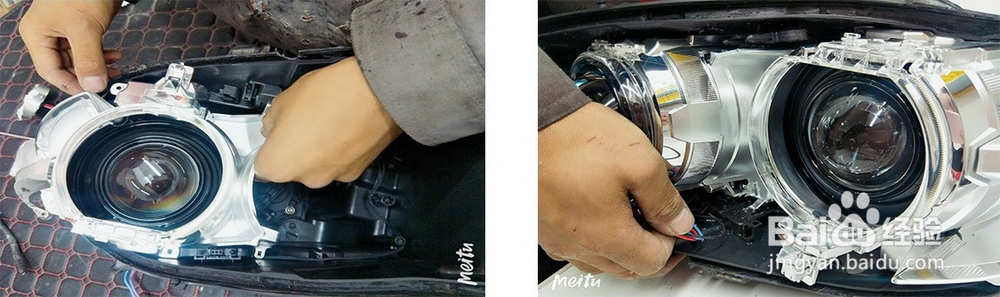 贵阳车灯升级改装，宝马5系525车灯改灯流程