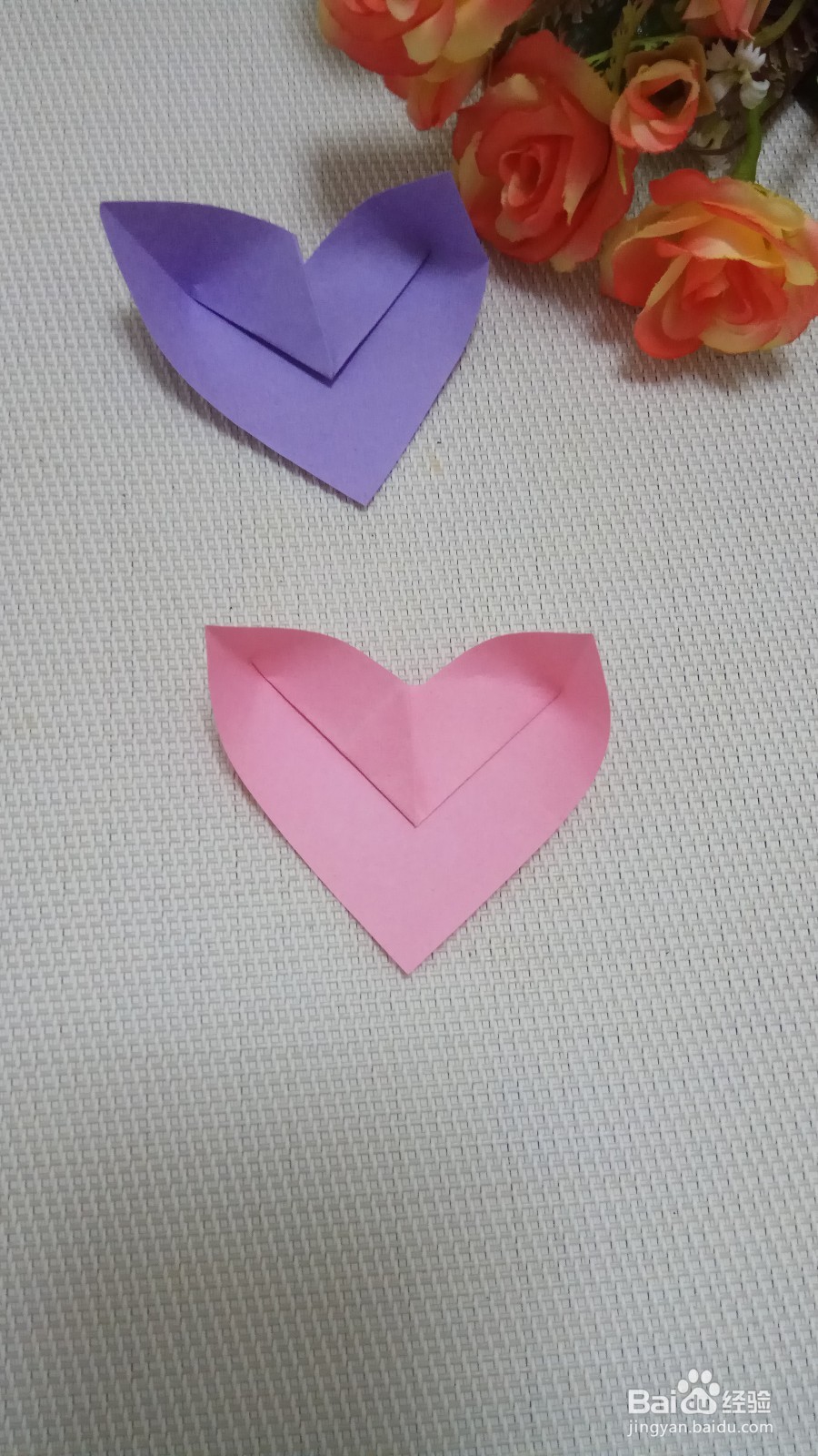 儿童折纸简单心形纸盒的做法
