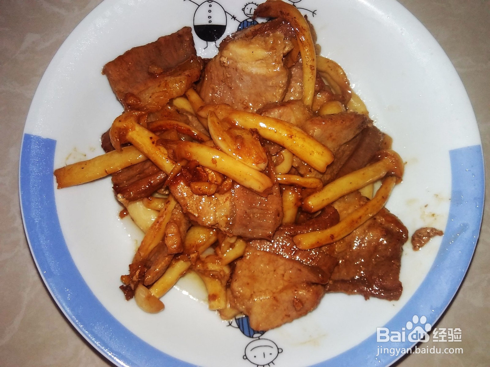 海鲜菇肉片的做法