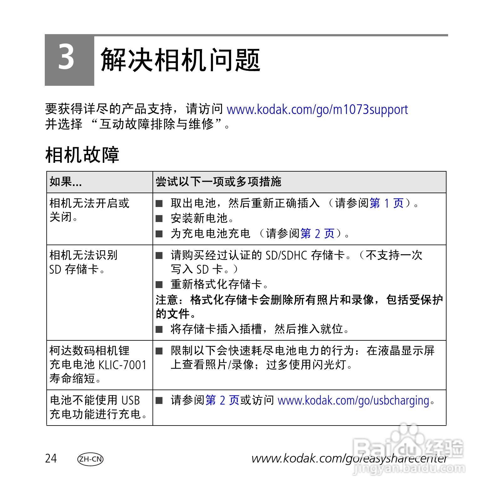 柯达M1073数码相机使用说明书:[3]