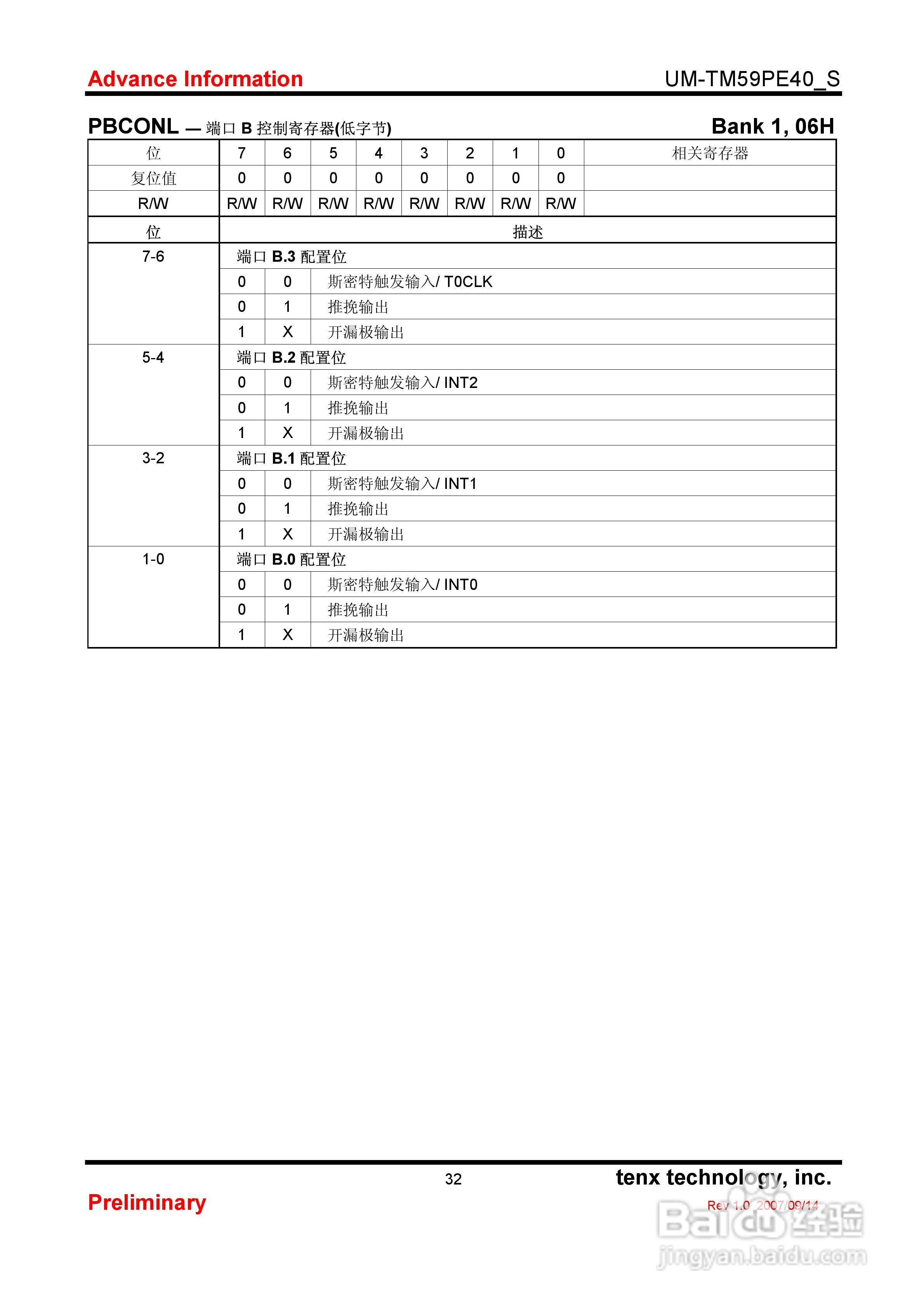 TM59PE 40 8-Bit微控制器使用手册:[4]