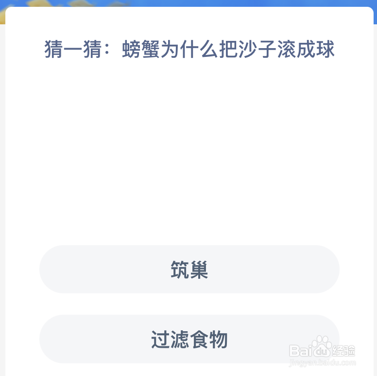 神奇海洋猜一猜螃蟹为什么把沙子滚成球