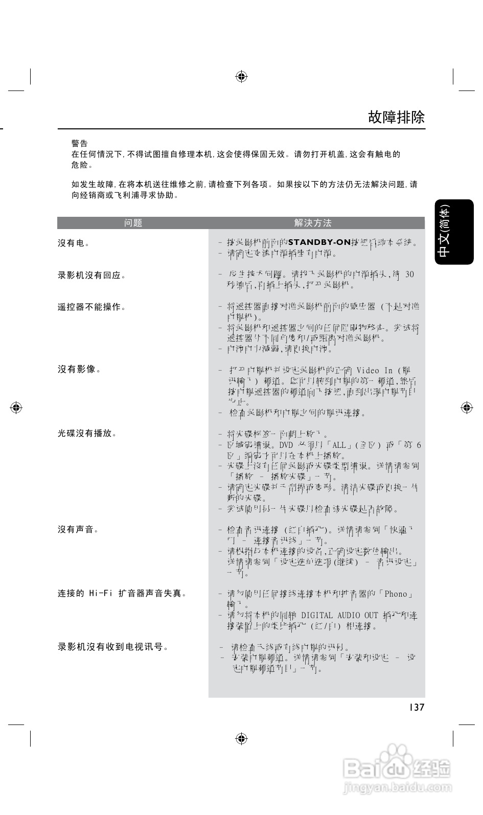 飞利浦DVDR3425H/93 DVD硬盘录像机使用说明书:[4]