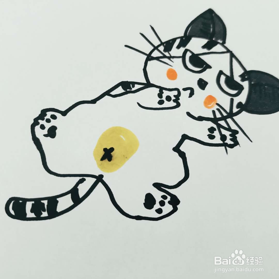 怎么画一只温柔的卡通猫咪简笔画呢