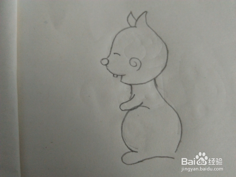如何手绘可爱的小松鼠