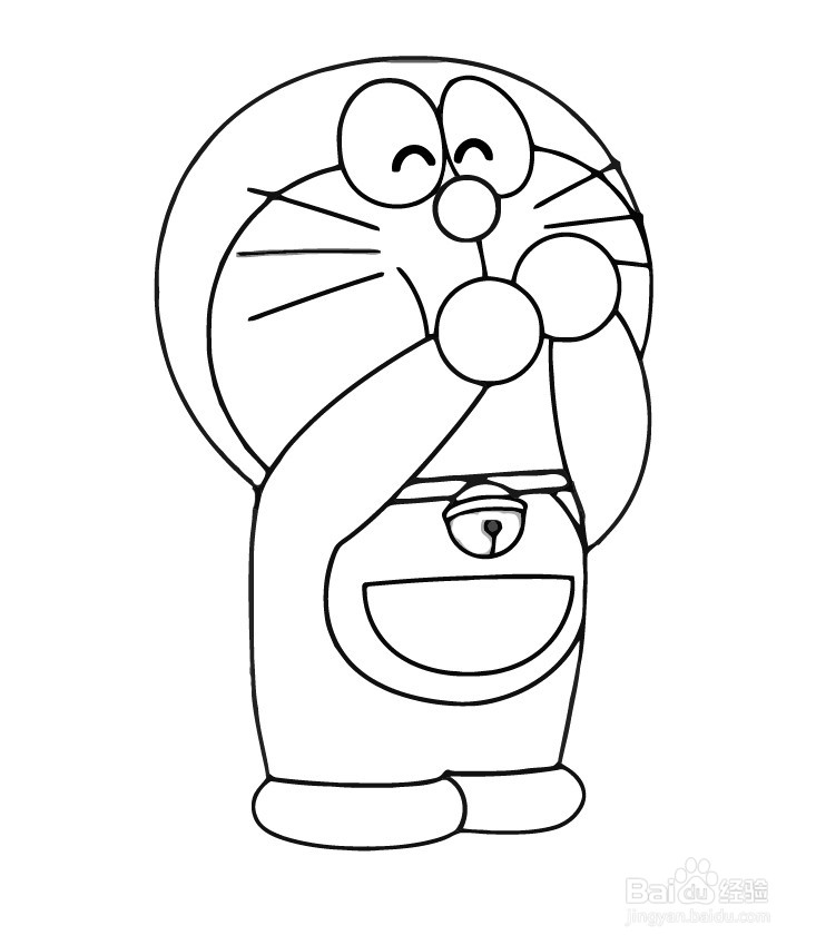 机器猫简笔画 分步画法