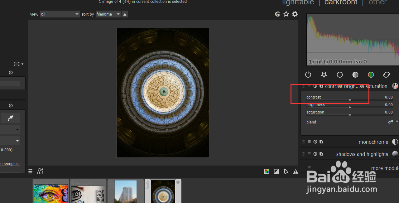 怎么用darktable修改图像的contrast？