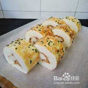 香葱肉松面包卷的做法 百度经验 香葱肉松面包卷的做法 百度经验