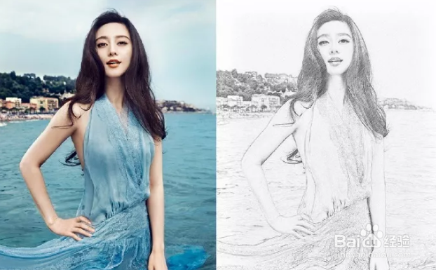 PS：快速的制作人像素描艺术效果