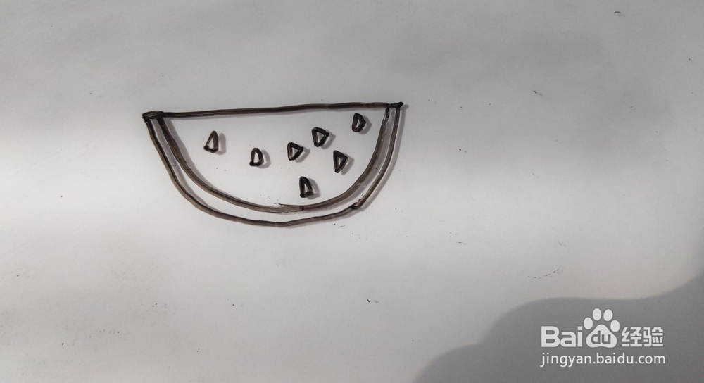 简笔画——怎么画简笔画切开的西瓜