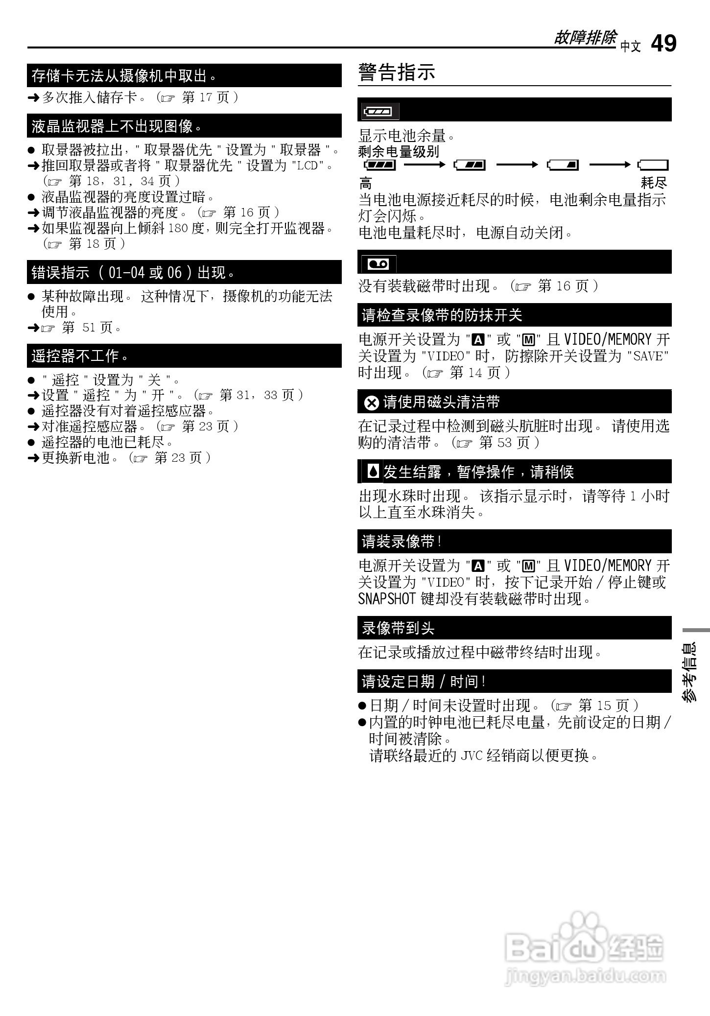 JVC GR-D270AC数码摄像机说明书:[5]