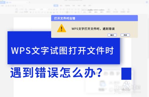 WPS文字试图打开文件时遇到错误怎么办