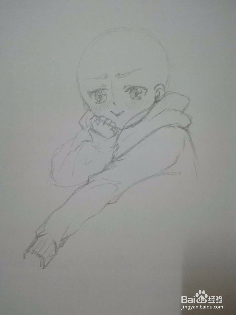 怎么起稿绘制一个蹲坐着的动漫人物