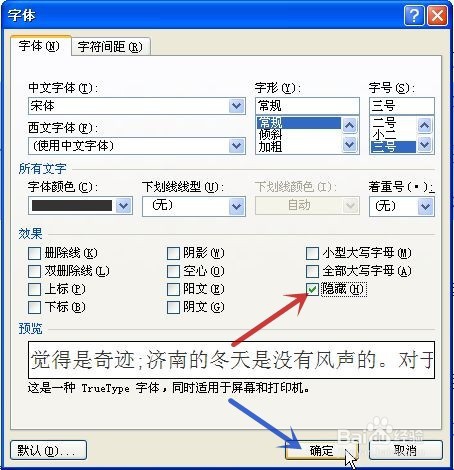 word中文字怎样隐藏与显示