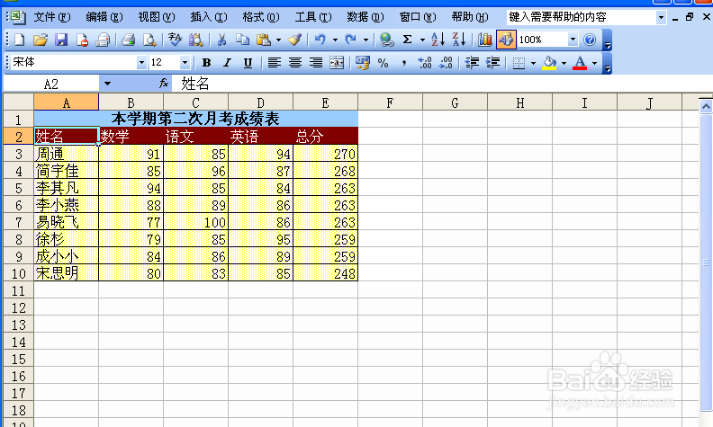 表格设置多重排序