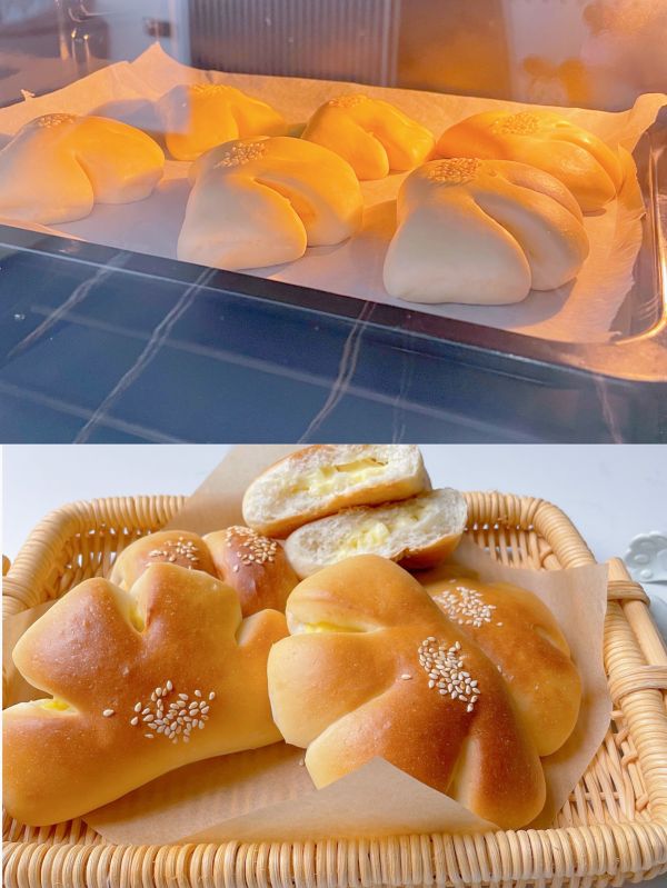 卡仕达夹馅面包