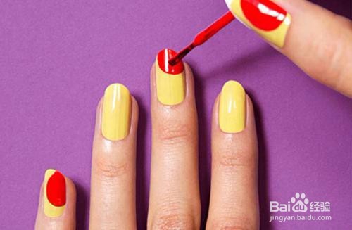黄色几何图形美甲教程