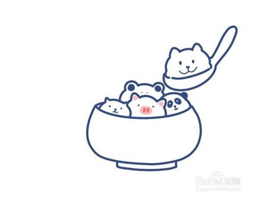 萌宠汤圆的儿童卡通简笔画教程