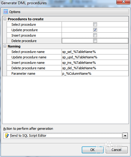 如何用Maestro生成表update存储过程到SQL编辑器