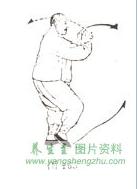 杨式太极拳回身右蹬脚图解