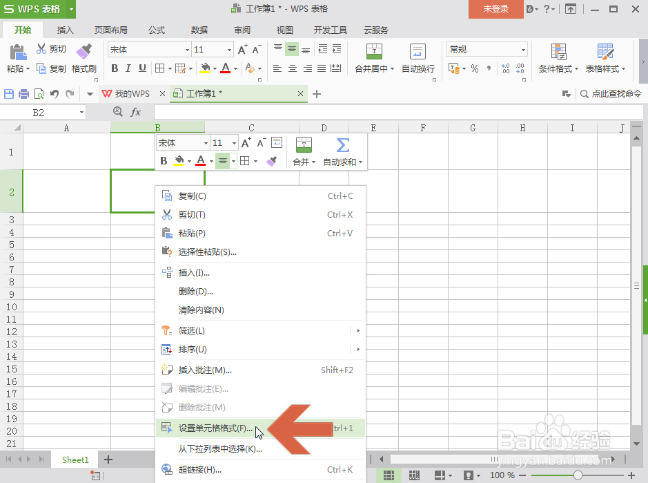 WPS表格如何在单元格中添加一条斜线