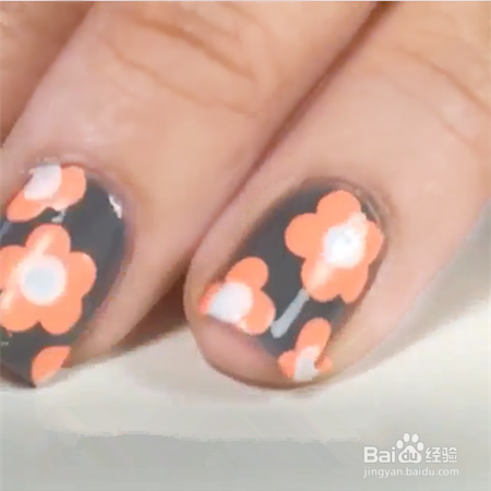 萌萌哒 卡哇伊花朵图案美甲