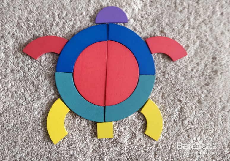 用蒙氏积木怎样拼一只水龟呢?