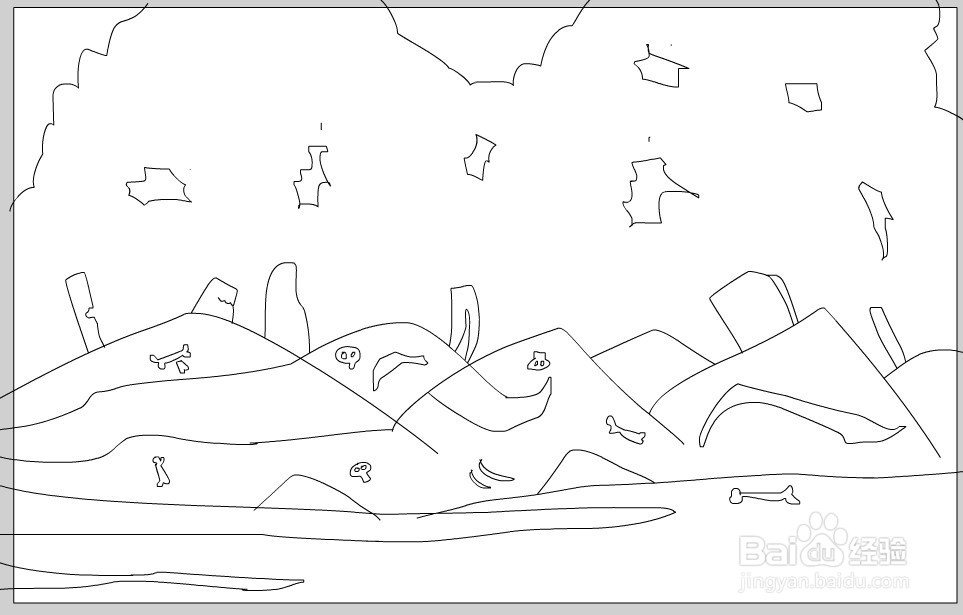 flash画一个坟地卡通场景