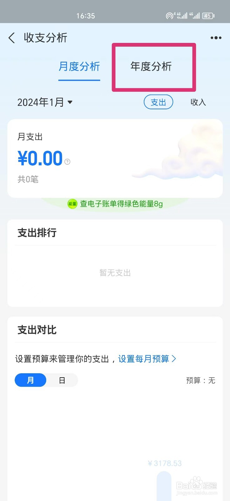 怎么查支付宝年总支出金额