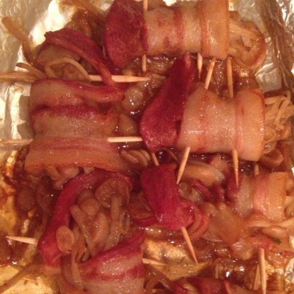 蜜烤培根金针菇卷