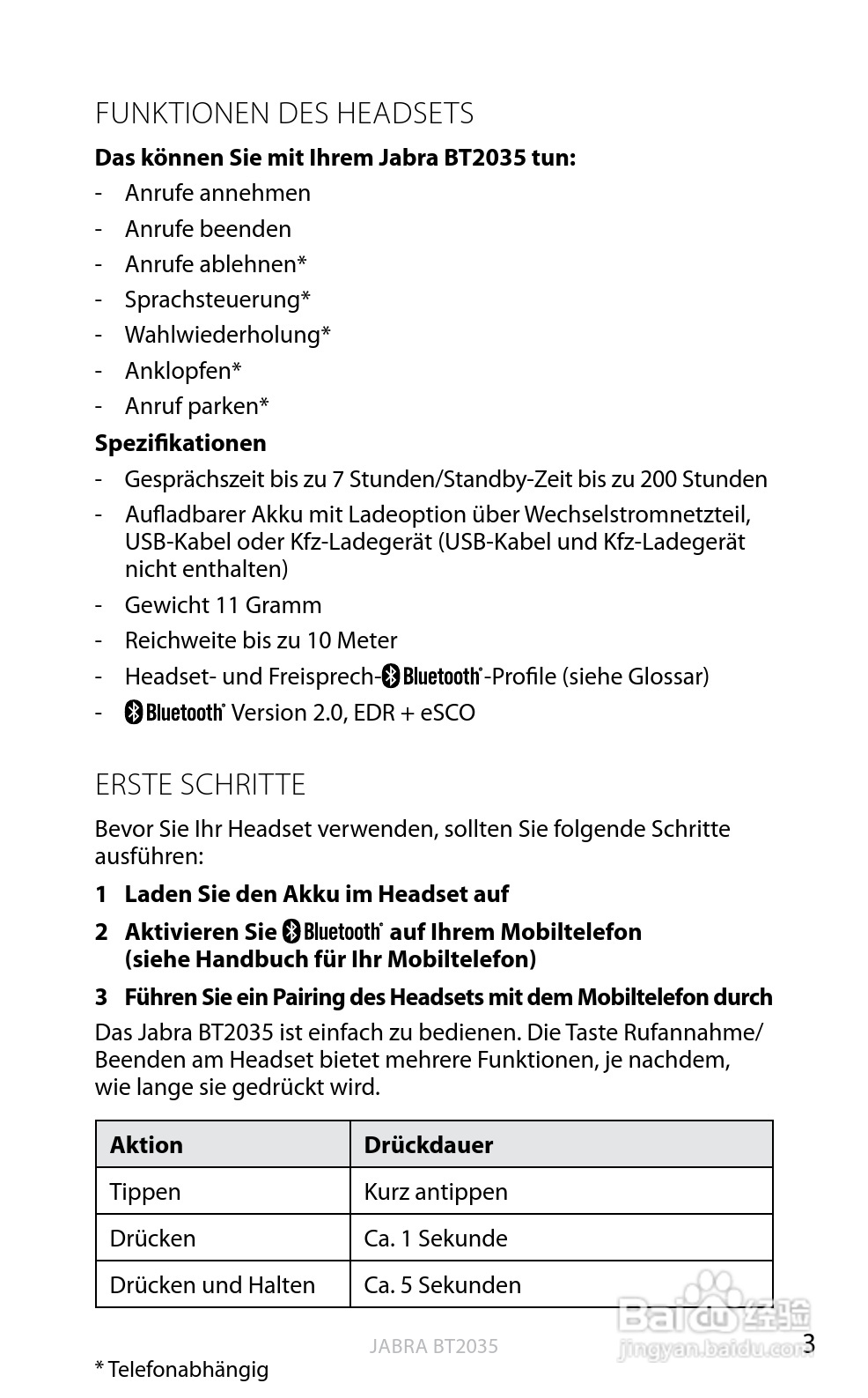 捷波朗BT2035蓝牙耳机使用说明书:[6]