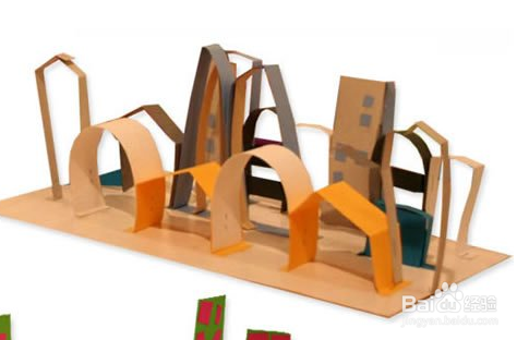 幼儿剪纸城市的做法 简单卡纸城市手工制作